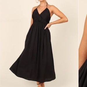 NEW Trifecta Black halter petal & pup dress
